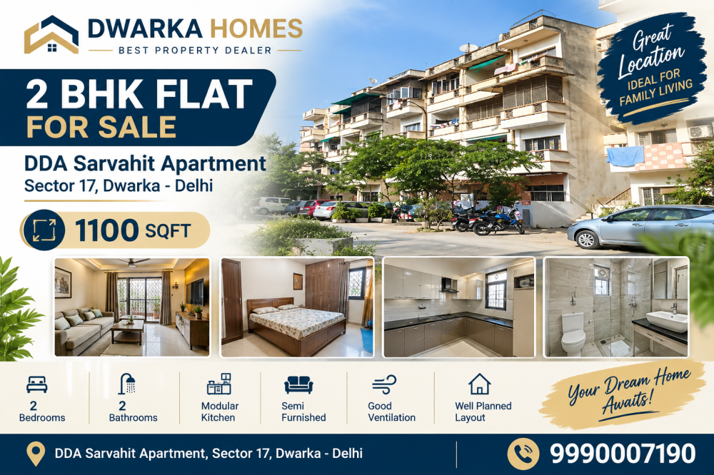2 Bhk flat for sale in Sarvahit Apartment Dwarka 